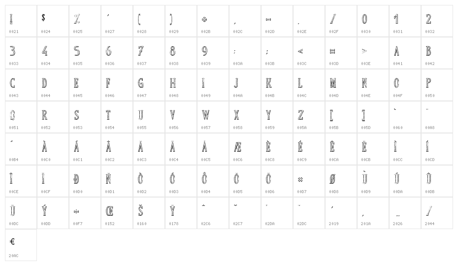 HERCULEVSGOLLIATH Character Map