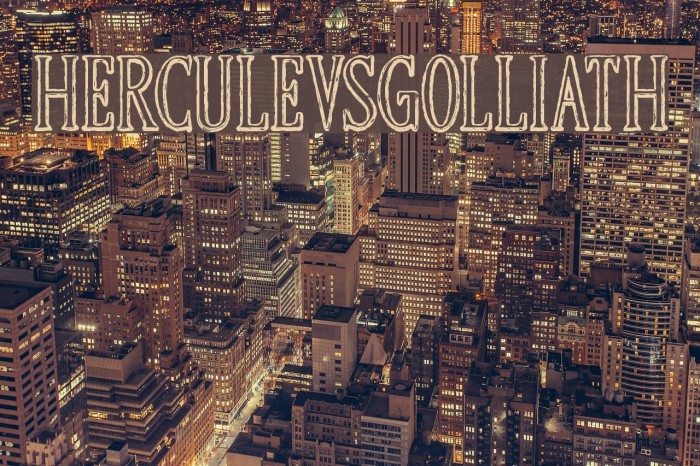 HERCULEVSGOLLIATH Font examples