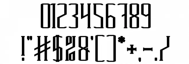 HERITAGE Bold Font OTHER CHARS