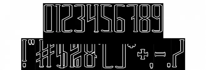 HERITAGE-Hollow-Inverse Font OTHER CHARS