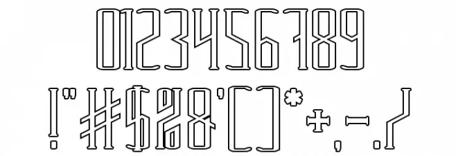 HERITAGE-Hollow Font OTHER CHARS
