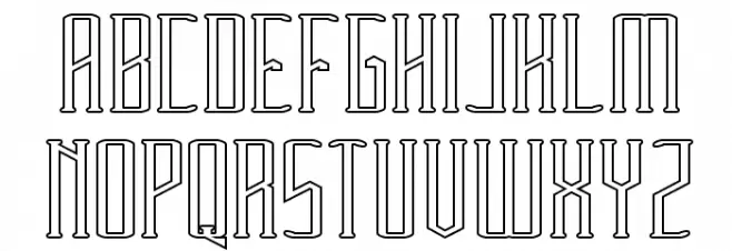 HERITAGE-Hollow 字体 大写