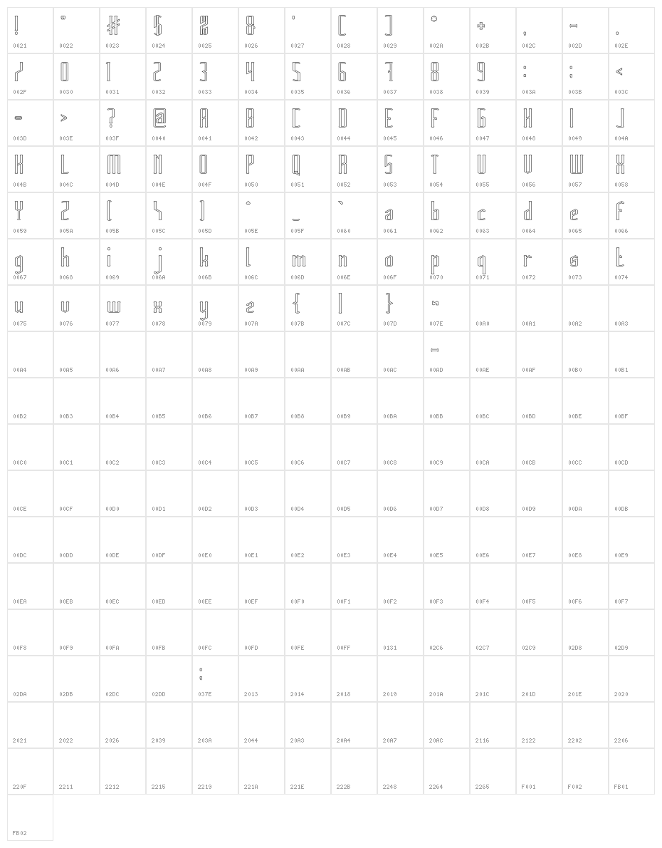 HERITAGE-Hollow Character Map