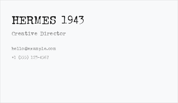 HERMES 1943 Business Card