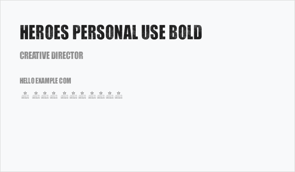 HEROES PERSONAL USE Bold Business Card