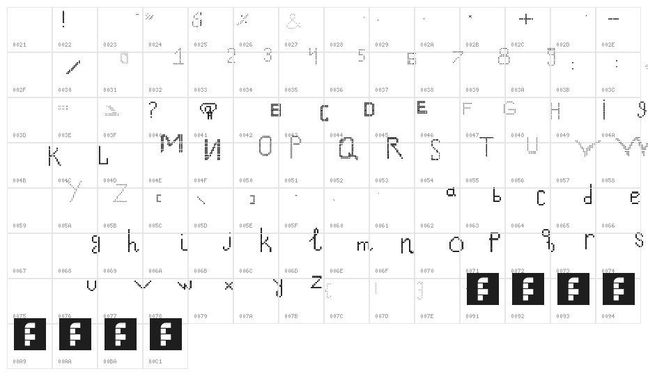 HEX Appmia Regular Character Map