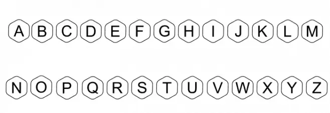 HEX Font Regular フォント 大文字