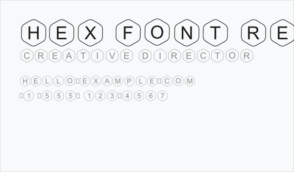 HEX Font Regular Business Card