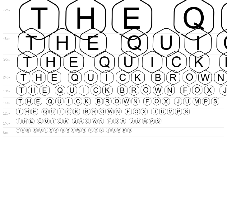 HEX Font Regular Waterfall