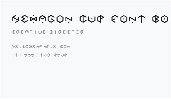HEXAGON cup font Bold Business Card