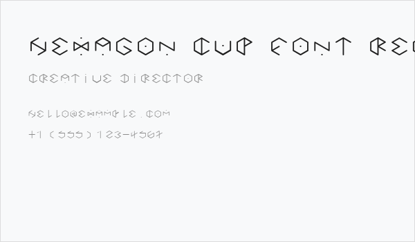 HEXAGON cup font Regular Business Card