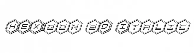 HEX:gon 3D Italic  नि: शुल्क फ़ॉन्ट्स डाउनलोड