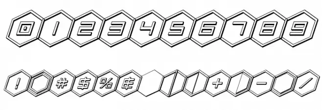HEX:gon 3D Italic Font OTHER CHARS