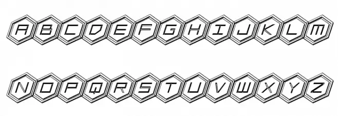 HEX:gon 3D Italic Fuentes MAYÚSCULAS