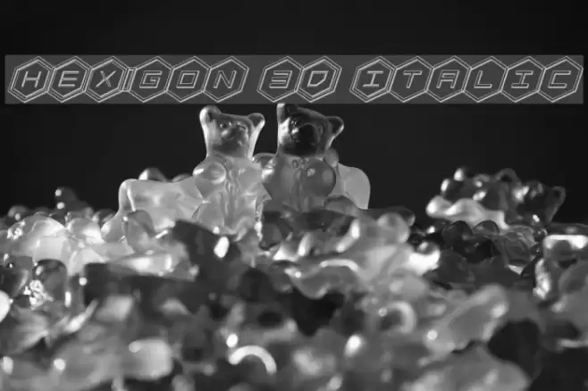 HEX:gon 3D Italic Font examples