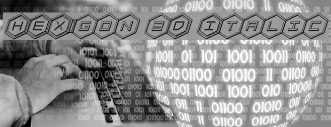 HEX:gon 3D Italic Font examples