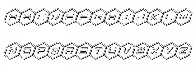 HEX:gon 3D Italic Fuentes MINÚSCULAS