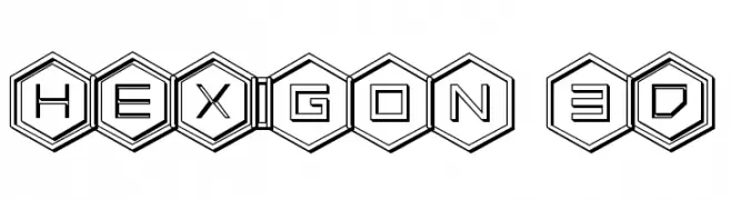 HEX:gon 3D  Скачать бесплатные шрифты
