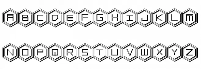 HEX:gon 3D Fonte MAIÚSCULAS