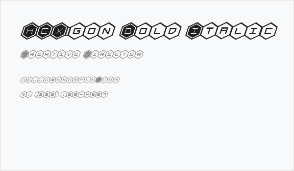 HEX:gon Bold Italic Business Card