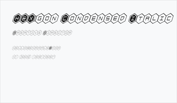 HEX:gon Condensed Italic Business Card