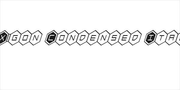 HEX:gon Condensed Italic Logo