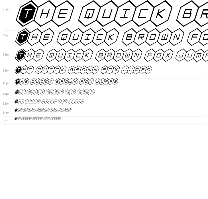 HEX:gon Condensed Italic Waterfall