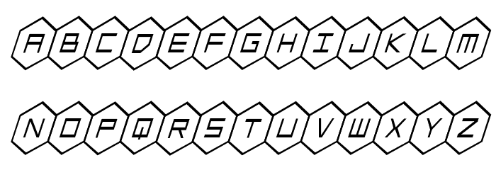 HEX:gon Condensed Italic Font LOWERCASE