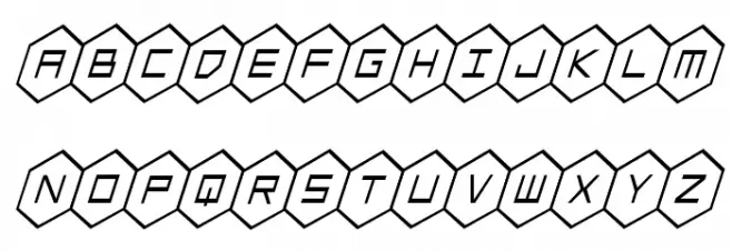 HEX:gon Condensed Italic Font LOWERCASE