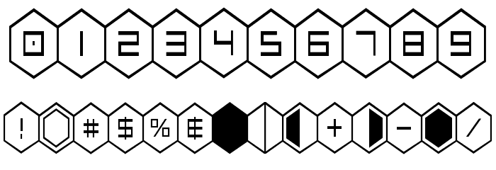 HEX:gon Condensed Font OTHER CHARS