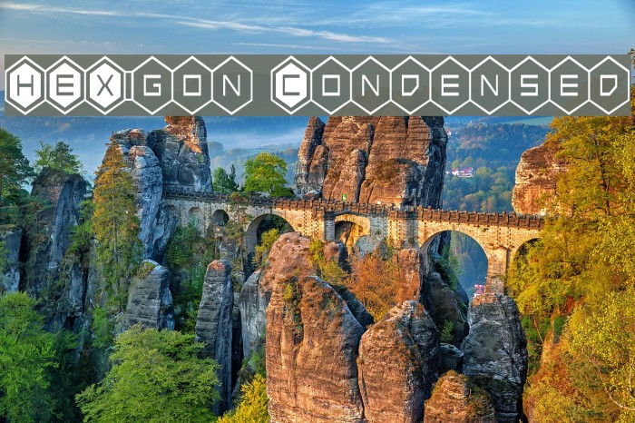HEX:gon Condensed Font examples