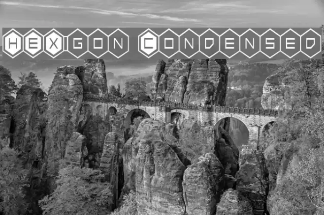 HEX:gon Condensed Font examples