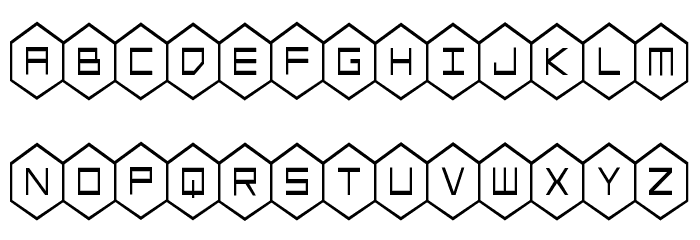 HEX:gon Condensed Font LOWERCASE