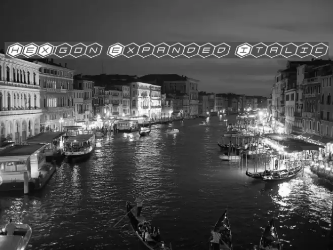 HEX:gon Expanded Italic Font examples