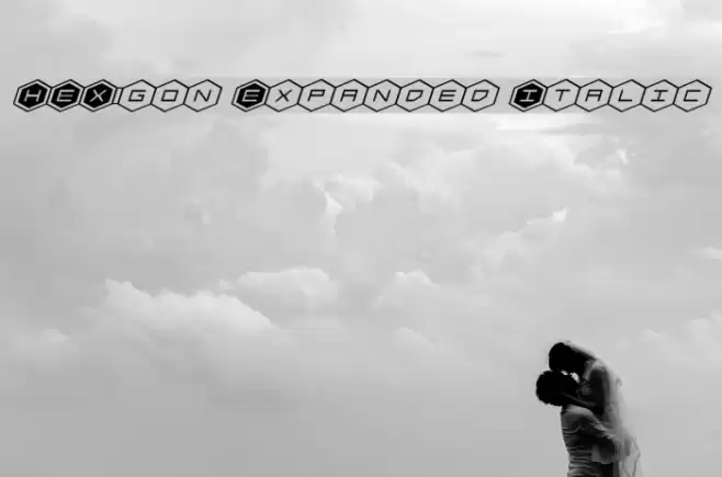 HEX:gon Expanded Italic Font examples