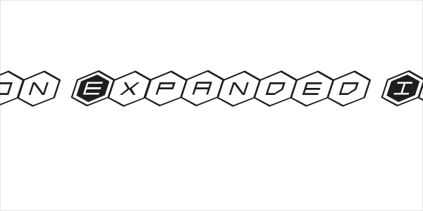 HEX:gon Expanded Italic Logo