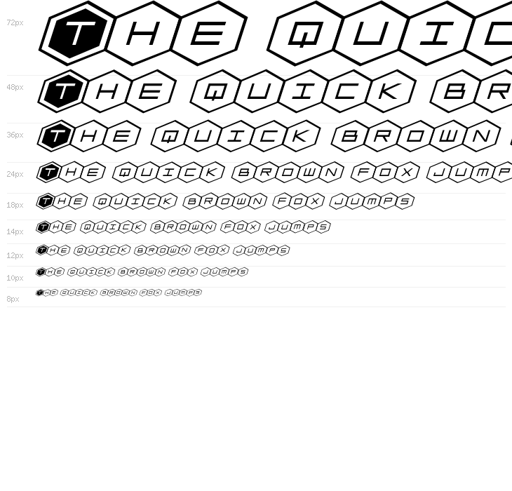 HEX:gon Expanded Italic Waterfall