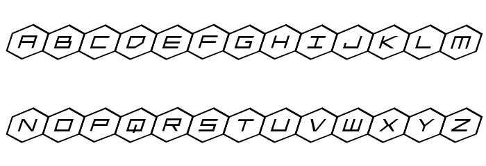 HEX:gon Expanded Italic Font LOWERCASE