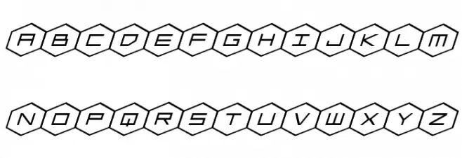 HEX:gon Expanded Italic Schriftart Kleinbuchstaben