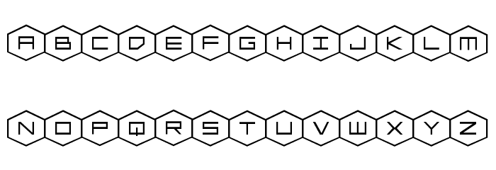 HEX:gon Expanded Font LOWERCASE