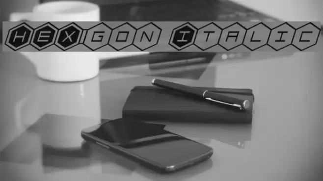 HEX:gon Italic Font examples