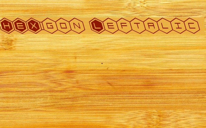 HEX:gon Leftalic Font examples
