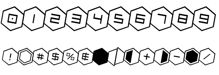 HEX:gon Rotated 2 Font OTHER CHARS