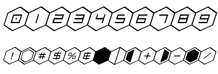 HEX:gon Staggered 2 Italic Font OTHER CHARS