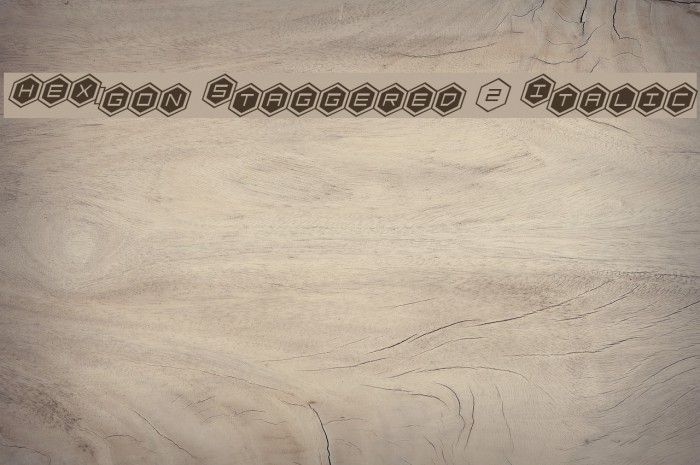 HEX:gon Staggered 2 Italic Font examples