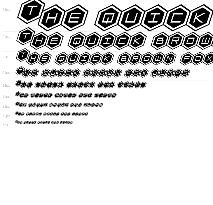 HEX:gon Staggered 2 Italic Waterfall