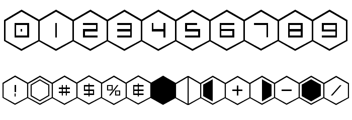 HEX:gon Staggered 2 Font OTHER CHARS
