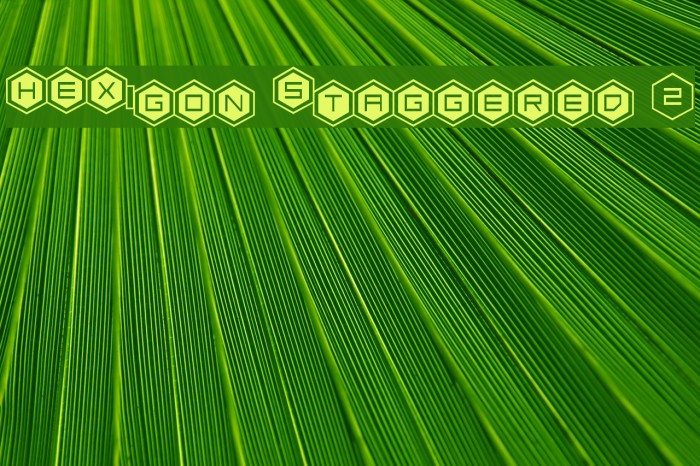 HEX:gon Staggered 2 Font examples