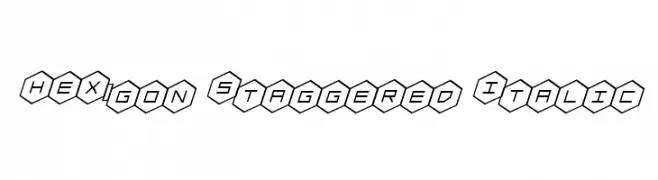 HEX:gon Staggered Italic  Descarca Fonturi Gratis