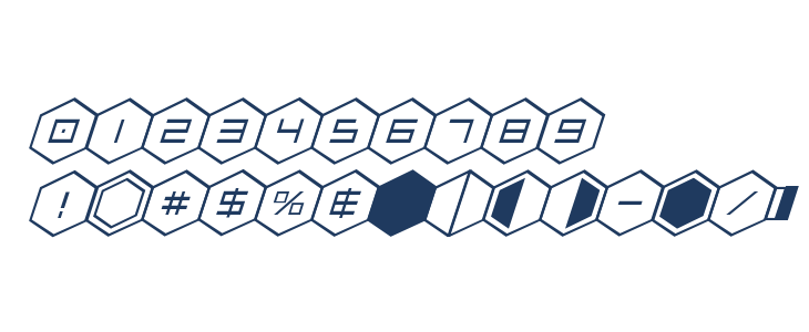 HEX:gon Staggered Italic Other Characters